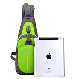ABage Crossbody Hiking Backpack Waterproof Sling Daypack Back Pack Side Travel Gym Bag, Green