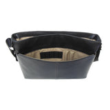 Boconi Men'S Tyler Tumbled Single Buckle Messenger In Coffee Leather W/ Khaki