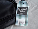 Penguin Men's Black Water Resistant Toiletry Travel Dopp Shave Kit Case Bag NWT