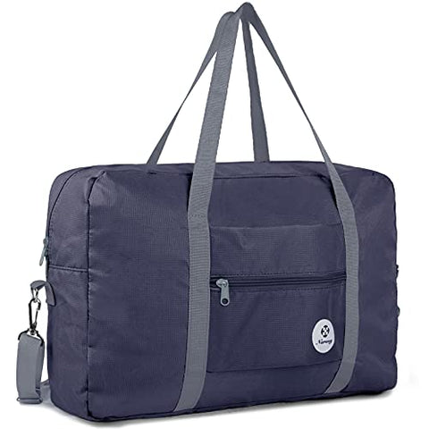 For Spirit Airlines Foldable Travel Duffel Bag Tote Carry on Luggage Sport Duffle Weekender Overnight for Women and Girls (3112 Dark Blue ( with Shoulder Strap))