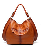 Camelia Tote Leather Handbag - Brown