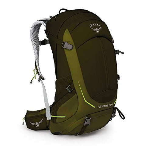 Osprey Stratos 34 Men's Hiking Backpack, Gator Green , Small/Medium