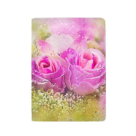 Leather Passport Cover - Passport Holder Case for Men & Women Flowers Digital Art