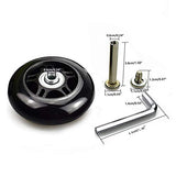 F-ber Luggage Suitcase Wheels Replacement Kit 75x24mm/2.95"x0.94" w/ABEC 608zz Inline Outdoor Skate Replacement Wheels, One Set of (2) Wheels (OD:75 W:24 ID:6 Axles:35&40mm)