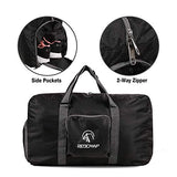 REDCAMP 45L Foldable Travel Duffle Bag with Shoe Compartment, 22" Lightweight Water Resistant Small Duffel Bag for Sports Gym Black