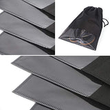 12PCS Travel Shoe Bags Non-Woven Storage with Rope for Men and Women Large Shoes Pouch Packing Organizers, Black