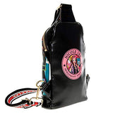 Structured Silhouette Printed Mini Backpack with Adjustable Strap