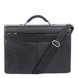 Bugatti Sartoria Medium Top Grain Leather Briefcase, Leather, Black