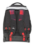 High Sierra Freewheel Wheeled Laptop Backpack, Black/Buffalo Plaid/Crimson