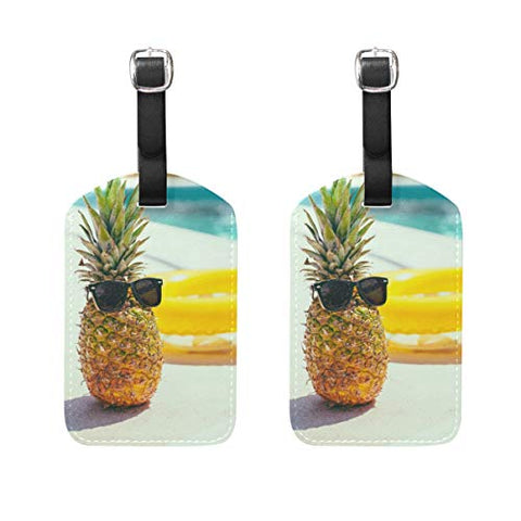 Luggage Tags Cool Pineapple And Swim Ring Mens Tag Holder Kids Bag Labels Traveling Accessories Set