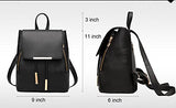 Pu Leather Designer Mini Backpack Purse Shoulder For Women And Girls (Black With Fashion)