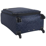 Kenneth Cole Reaction KC-Street 28" Lightweight Softside Jacquard Expandable 4-Wheel Spinner Checked Suitcase, Navy