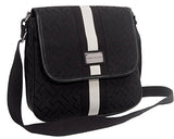 Tommy Hilfiger Women's Round Messenger Handbag, Black Large Logo