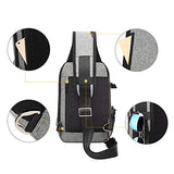 Mens Sling Bag Backpack Shoulder Sports Chest Crossbody Bag Lightweight Daypack with Charging