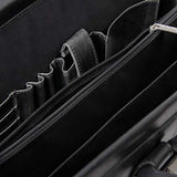 Single Piece Black Litigator Briefcase, Leather Carriage Bag, Business And Softside Type, Locking
