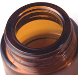 Amber Glass 5 ml 1/6 oz Small Thick Wall Balm Jars with Black Smooth Lids (6 pack)