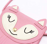 ZGMYC Fox Tassel Shoulder Bag Small Coin Purse Crossbody Satchel for Kids Girls, Large Pink (5.9 x 5.9in)