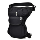 Sealinf Canvas Waist Bag Fanny Pack Racing Drop Leg Bag Motorcycle Outdoor Bag (Black)