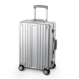 TRAVELKING All Aluminum Luggage Hard Shell Suitcase with Wheels Carry On Spinner Suitcase (Silver 20 Inch)