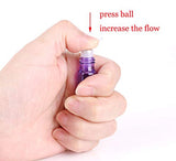 24X 5ml Refillable Glass Perfume Bottle Metal Ball Roller Essential Oil Aromatherapy