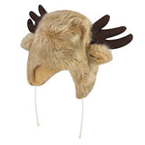 BOBILIKE Plush Fun Raindeer Ears Hood Women Costume Hats Warm, Soft and Cozy, Reindeer Brown