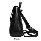ABage Women's PU Leather Travel College Student Backpack Purse Handbag Bookbag School Bag, Black
