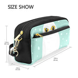 Colourlife White Snow Owl Pu Leather Pencil Case Holder Pouch Makeup Bags For Boys Girls Adults