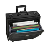 Solo Rolling Laptop Catalog Case- W/Hanging File, Pilot bag in Black