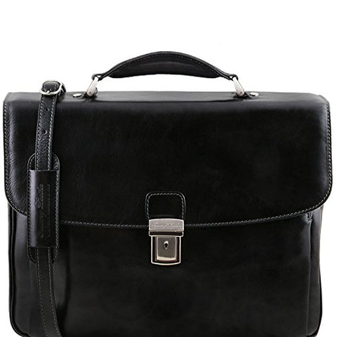 Tuscany Leather Alessandria - Leather Multi Compartment Tl Smart Laptop Briefcase - Tl141448
