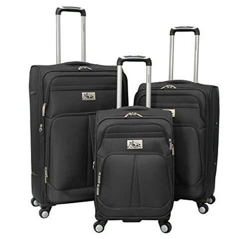 Chariot Taranto 3 Piece Lightweight Upright Spinner Luggage Set - Purple, Black, One Size