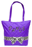 Quilted Dance Tote Zebra Trim 3 Colors (Purple)
