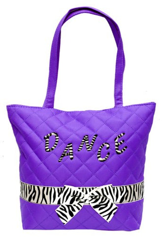 Quilted Dance Tote Zebra Trim 3 Colors (Purple)