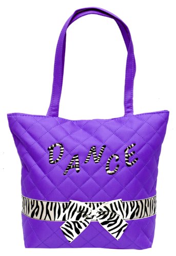Quilted Dance Tote Zebra Trim 3 Colors (Purple)