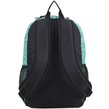Eastsport Multi Pocket School Backpack, Turquoise/Black Dots Print