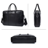 Bostanten Leather Briefcase Messenger Business Bags Laptop Handbag Black