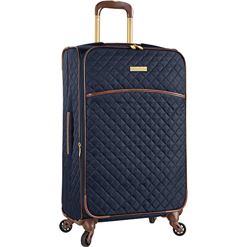 Anne Klein Women's 25" Expandable Softside Spinner Carryon Luggage, Navy Quilted