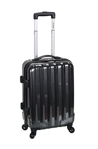 Rockland Melbourne 20" Non-Expandable Abs Carry On, Black Fiber