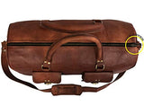 21 Inch Large Leather Duffel Travel Duffle Gym Sports Overnight Weekender Bag