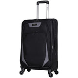 Kenneth Cole Reaction Going Places 24" 600d Polyester Expandable 4-Wheel Spinner Checked Luggage, Black