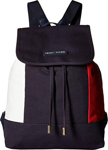 Tommy Hilfiger Women's Flag Canvas Flap Backpack Tommy Navy One Size
