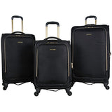 Aimee Kestenberg Women'S Polyester Expandable 4-Wheel 3-Piece Luggage Set 20”, 24”, 28”, Black