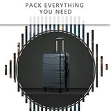 Coolife Luggage Expandable(only 28") Suitcase PC+ABS Spinner Built-In TSA lock 20in 24in 28in Carry on (Teal, M(24in).)