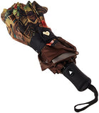 Nicole Lee Women's Automatic [Vintage European Stamp Print] Push Button Foldable 12" Inch Umbrella