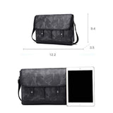 Babama Men Leather Messenger Bag Crossbody Shoulder Purse Briefcases Laptop Satchel Black Gray