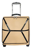 Carryon Laptop Computer Bag Rolling Travel Wheel Overnight Luggage Case Beige