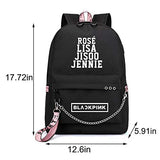 Rainlemon Kpop Blackpink Backpack Lisa Rose JISOO Jennie Shouler Bag Messenger Bag (Black)
