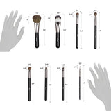 Matto Makeup Brushes Travel Set 8-Piece With Pouch Goat Hair And Synthetic Fibers