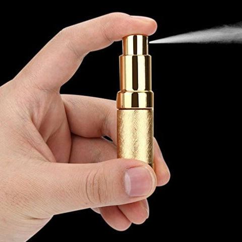 AMA(TM) 6ml Protable Travel Mini Classic Perfume Atomizer Refillable Spray Bottle With Pump (Gold)