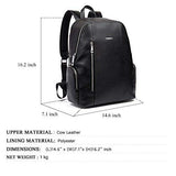 BOSTANTEN Leather Backpack School Laptop Travel Camping Shoulder Bag Gym Sports Bags for Men Black