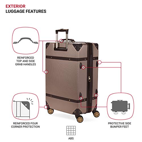 SwissGear 7739 Hardside Luggage Trunk with Spinner Wheels, White,  Checked-Large 26-Inch, 7739 Hardside Luggage Trunk with Spinner Wheels :  : Clothing, Shoes & Accessories